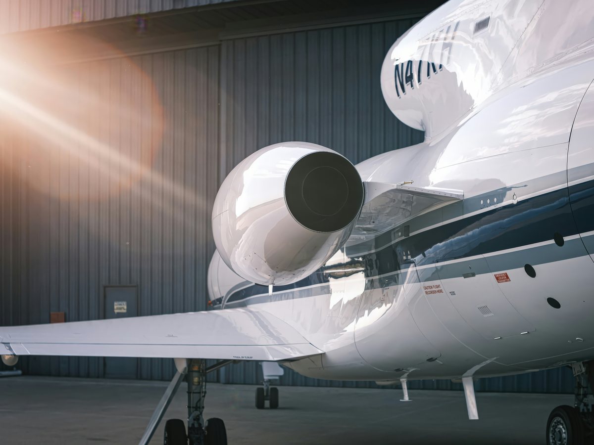 Business jet on the ramp